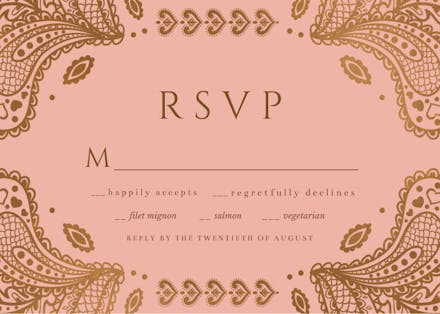 Indian floral paisley - rsvp card