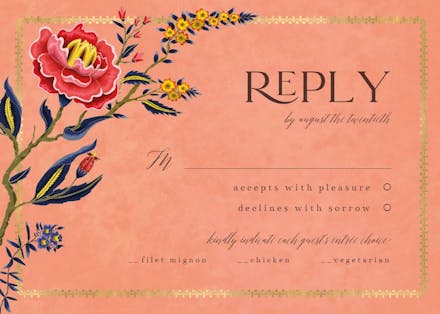 Indian wild flower & frame - rsvp card