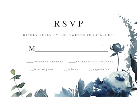 Indigo Flowers - RSVP card