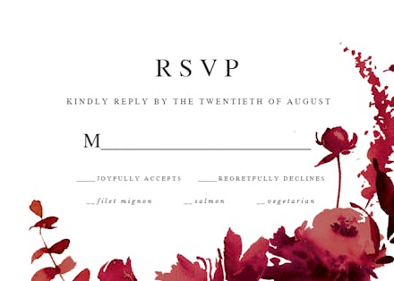 Indigo Flowers - RSVP Card Template (Free) | Greetings Island