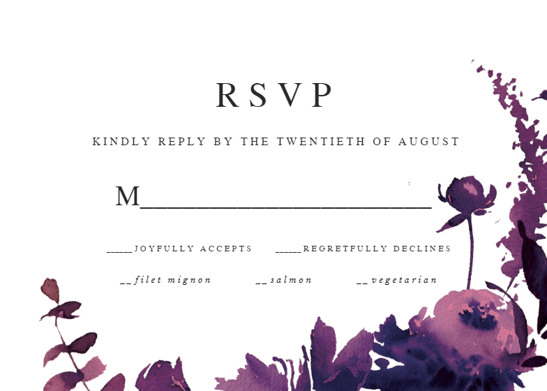 Mirrored Floral Borders Rsvp Card Template Free Greetings Island 3325