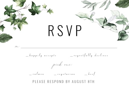 Ivy and Sage - RSVP card