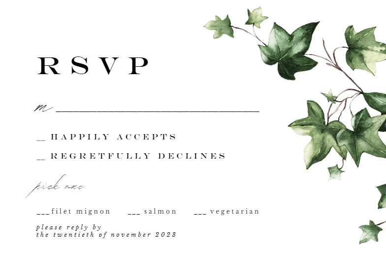 Ivy - Wedding Invitation Template (free) | Greetings Island