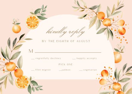 Juicy oranges - rsvp card