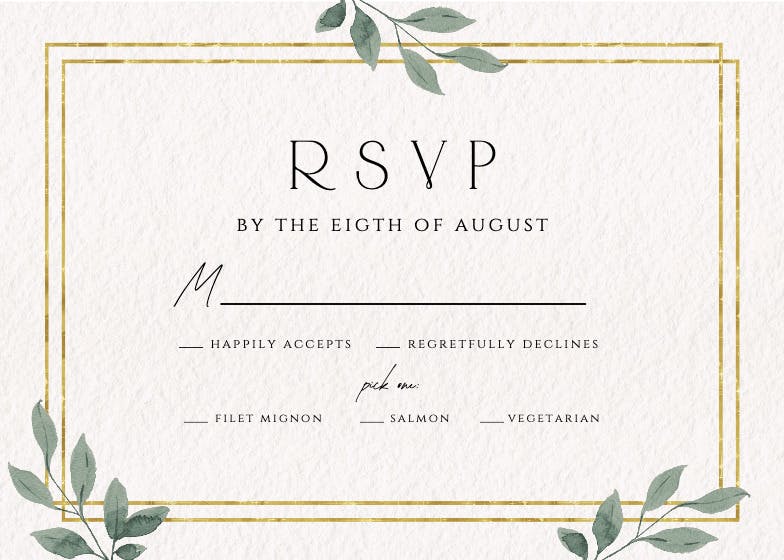 Just like that - rsvp card