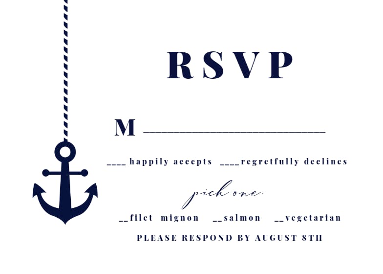 Kraft nautical - rsvp card