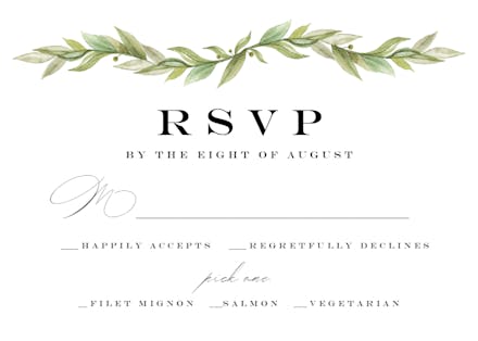 Botanical hexagon - RSVP card Template (Free) | Greetings Island