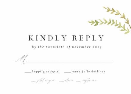 Leafy Corners - RSVP card