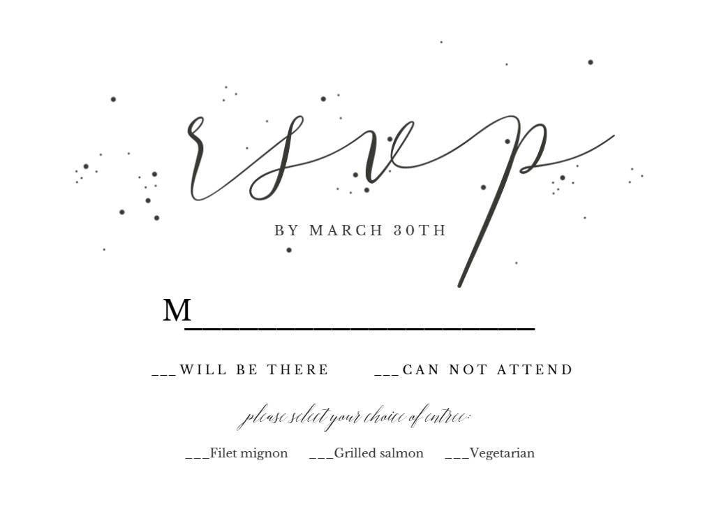 Love - rsvp card