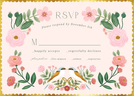Love birds - rsvp card