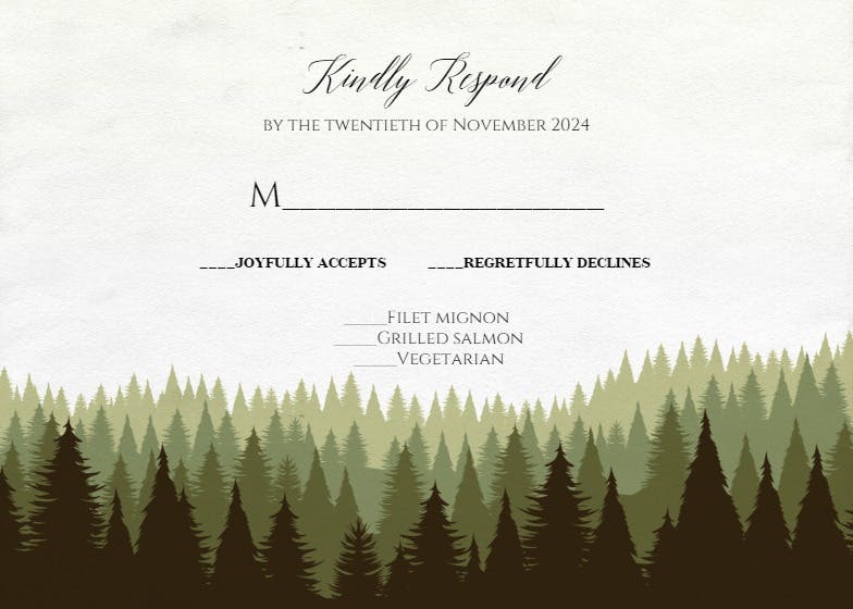 Magical forest -  tarjeta de confirmación de asistencia a eventos