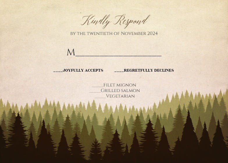 Magical forest - rsvp card