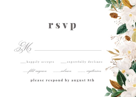 Magnolia Blooms - RSVP Card Template (Free) | Greetings Island