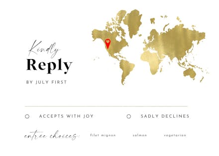 Map of love - rsvp card