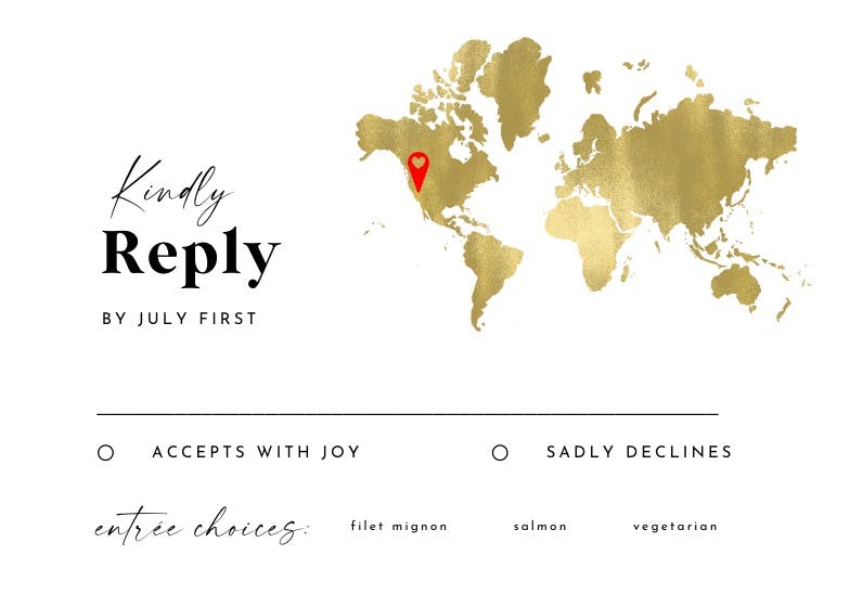 Map of love - rsvp card