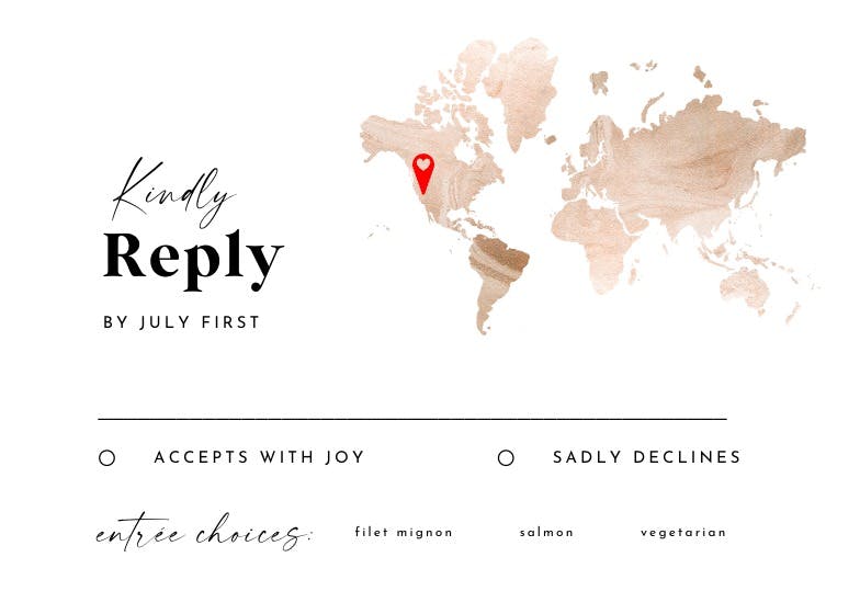 Map of love - rsvp card