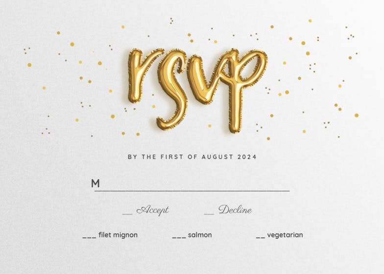 Marry balloons - rsvp card