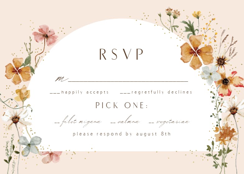 Meadow arch - rsvp card