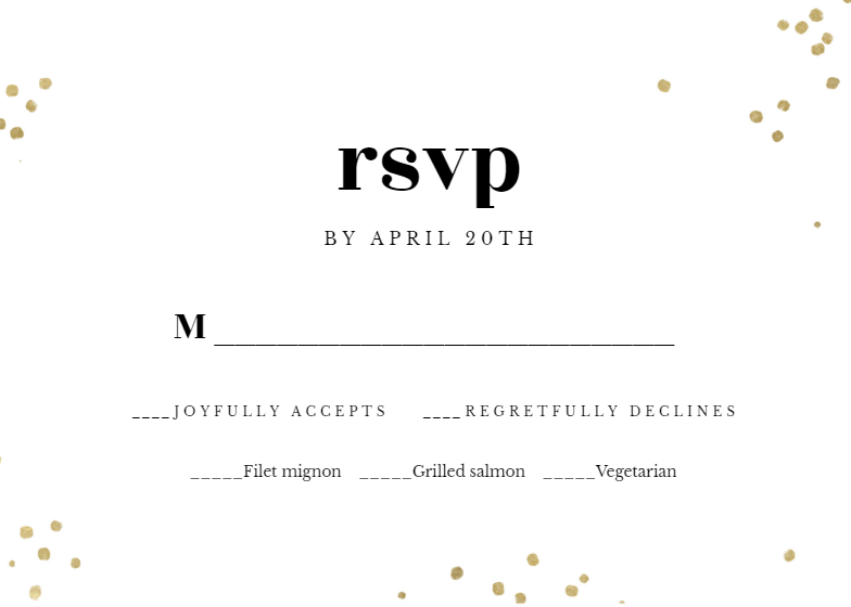 Minimal Confetti - RSVP Card Template (Free) | Greetings Island