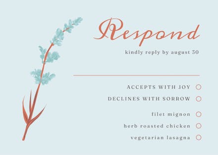 Minimal floral - rsvp card