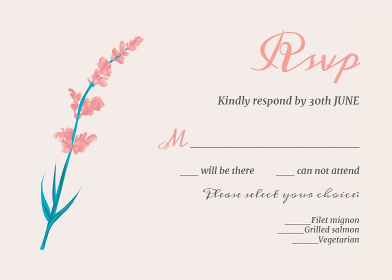 Minimal floral - rsvp card