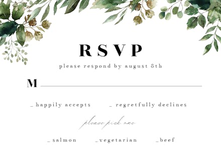 Minimal Greenery - RSVP Card Template (Free) | Greetings Island