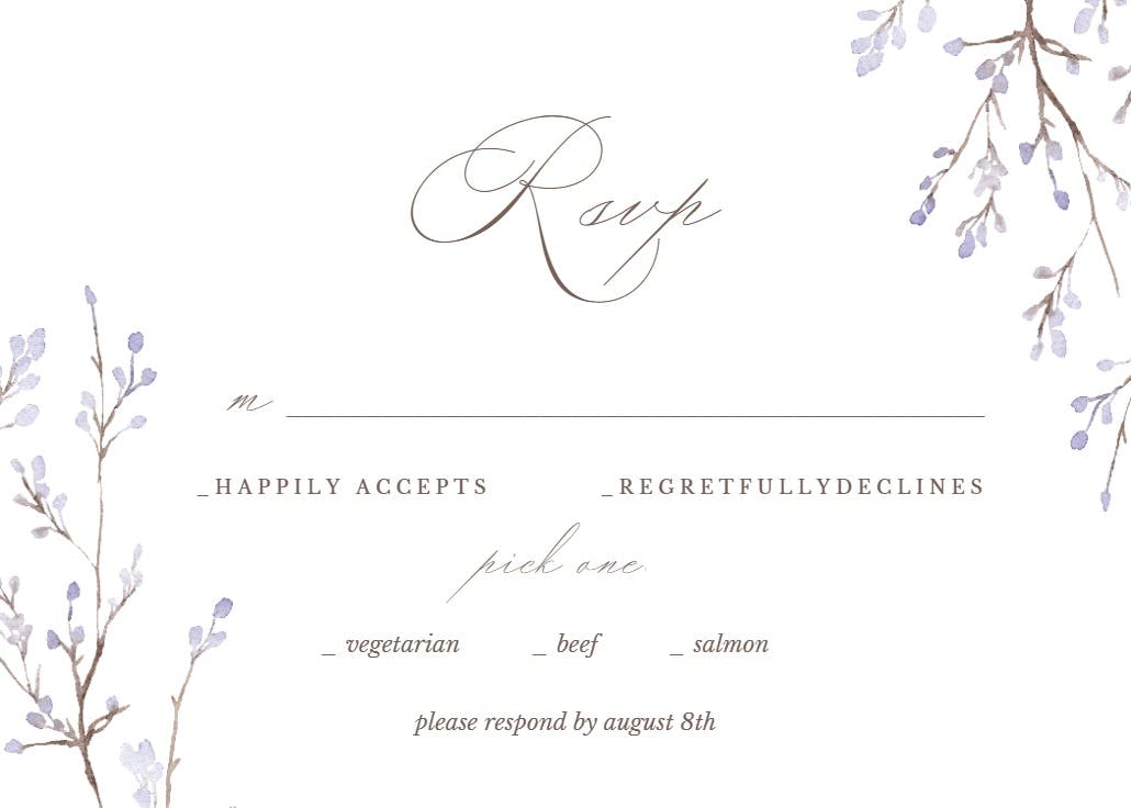 Minimalist peri - rsvp card