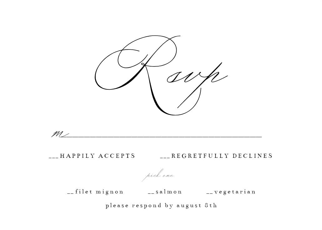 Modern vintage - rsvp card