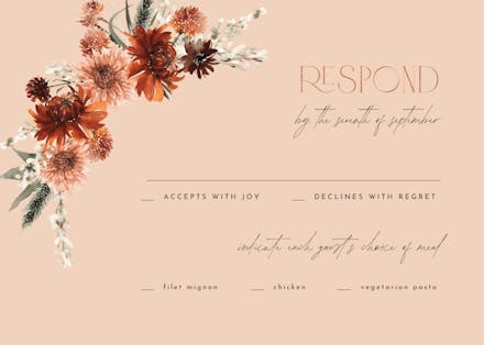 Monogram terracota - rsvp card