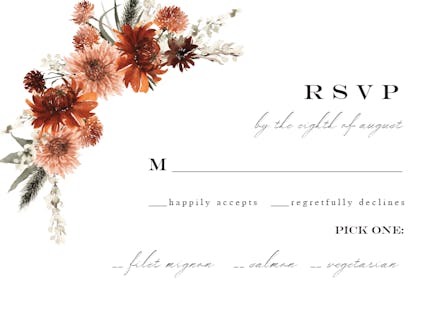 Monogram Terracota - RSVP Card Template (Free) | Greetings Island