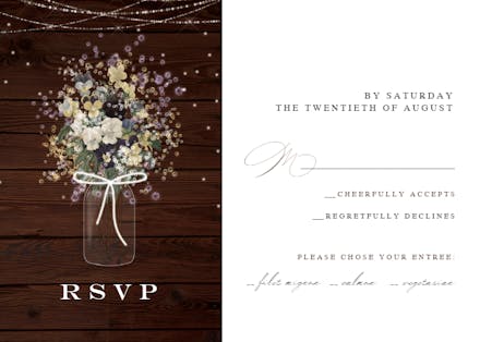 Monogram wood - RSVP card