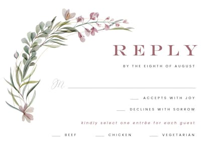 Monogram Wreath - RSVP Card Template (Free) | Greetings Island