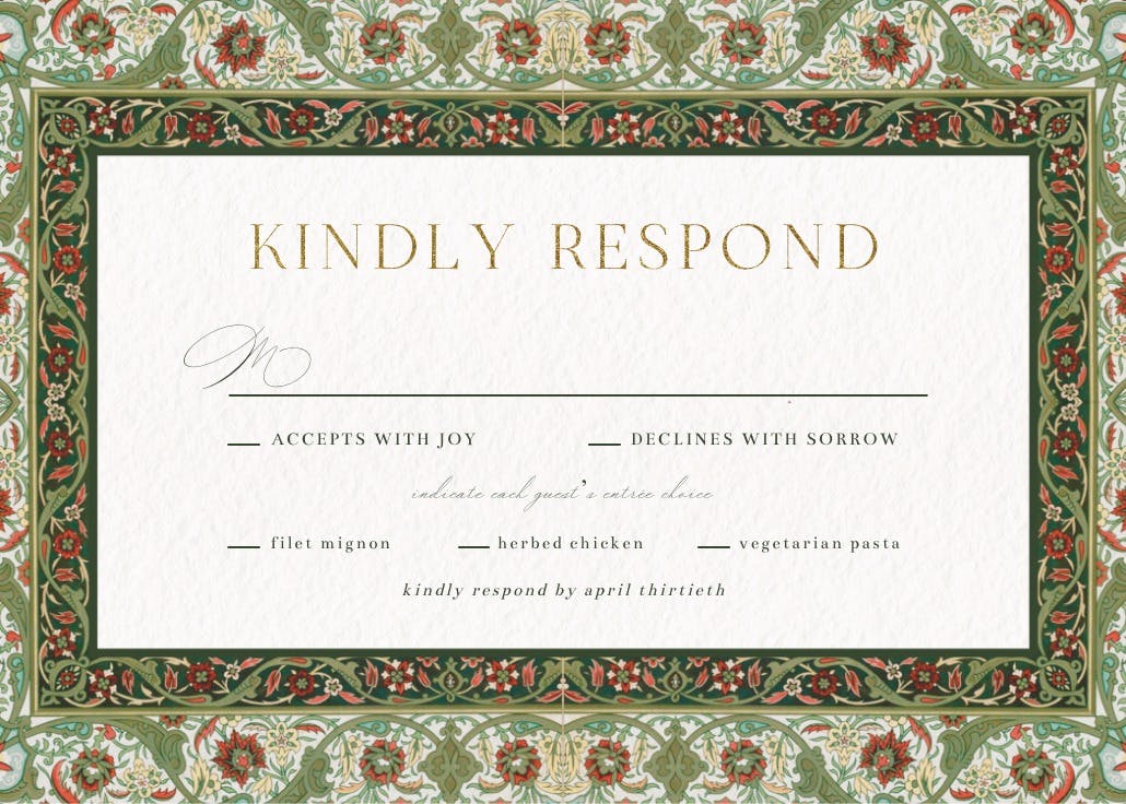 Moroccan zelige - rsvp card