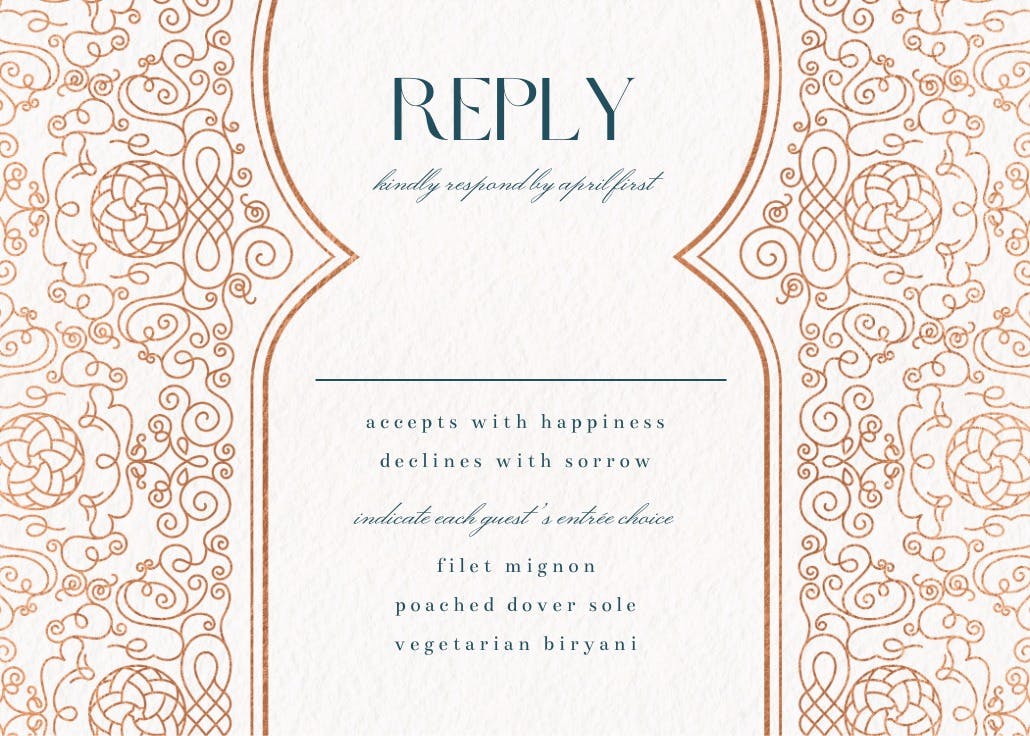 Moroccan zelige - rsvp card