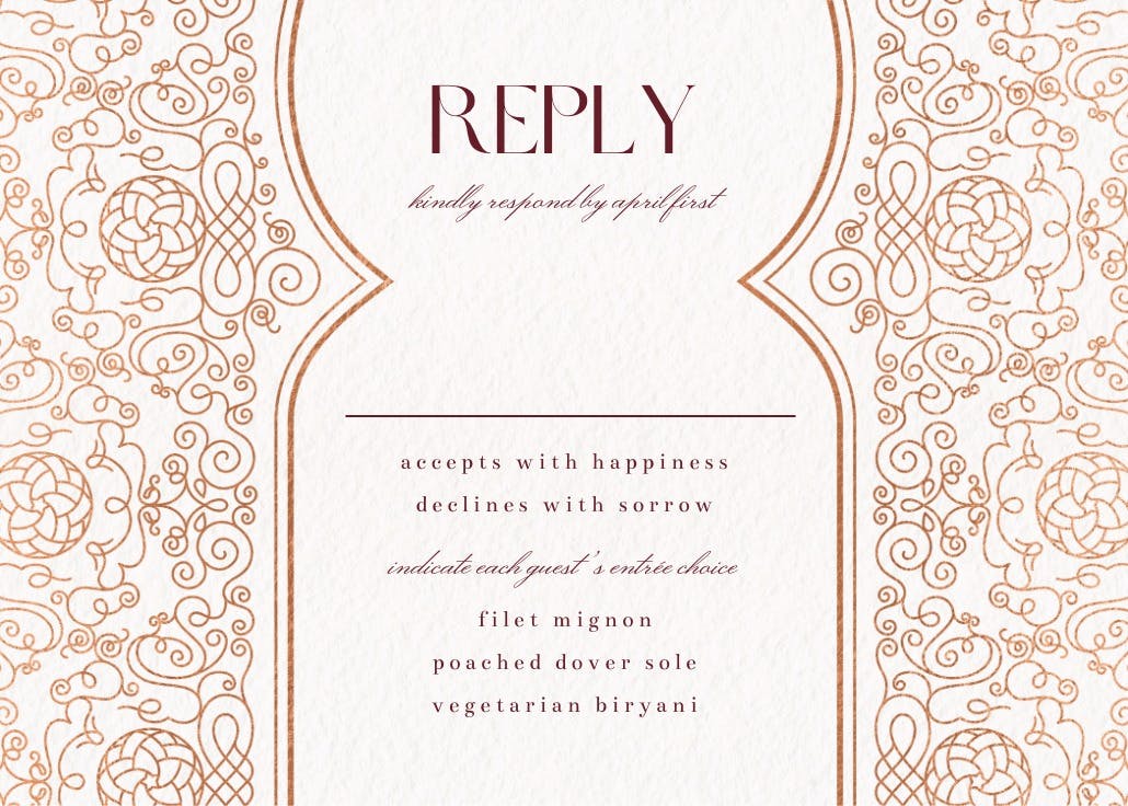Moroccan zelige - rsvp card