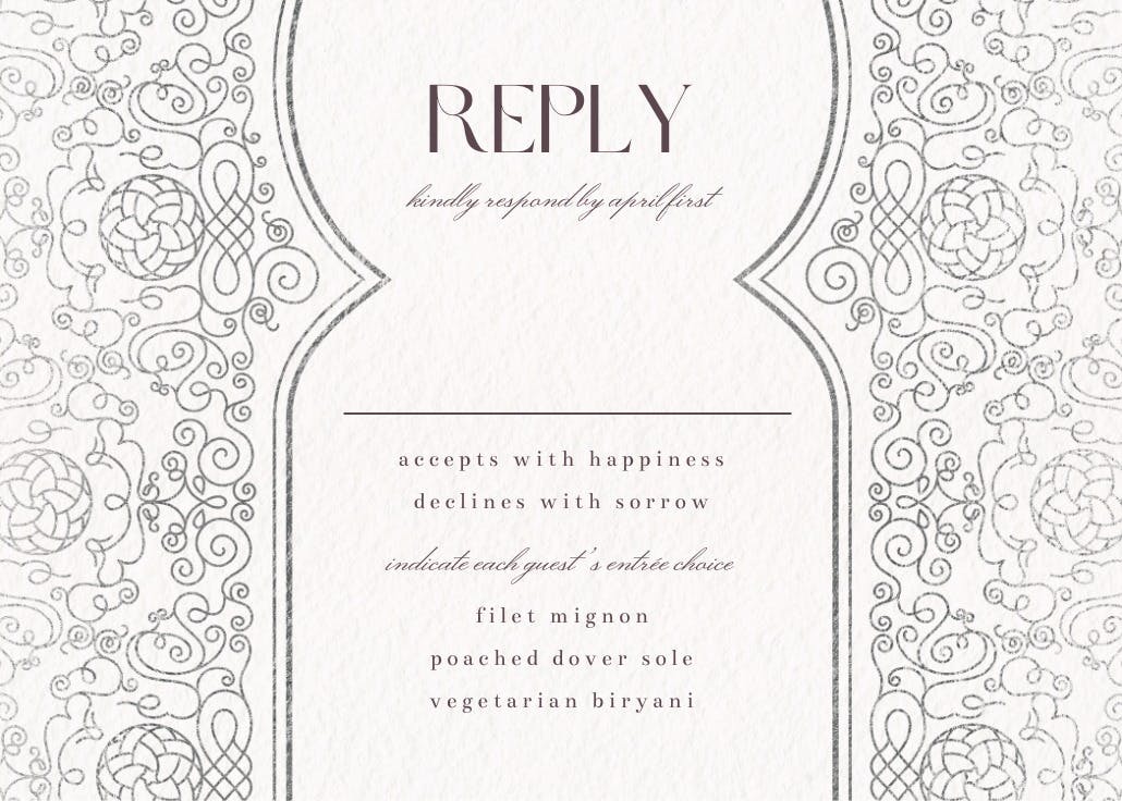 Moroccan zelige - rsvp card