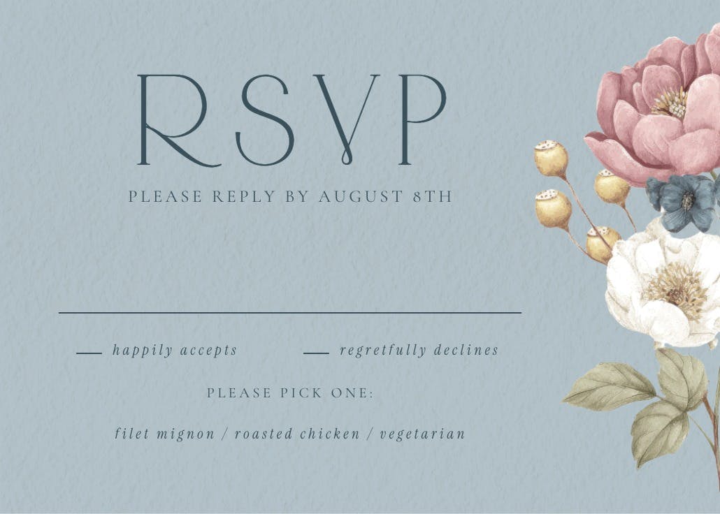 Muted bouquet - rsvp card