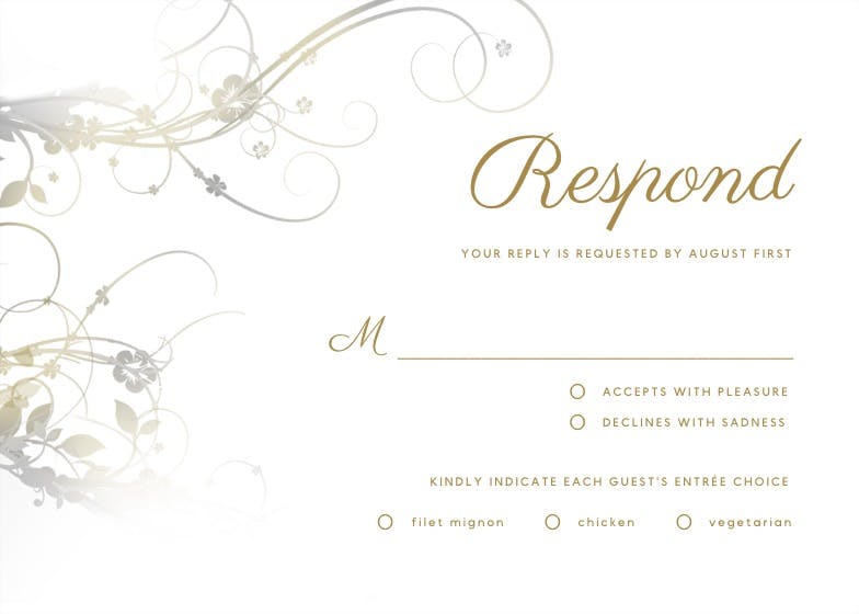 Muted floral - rsvp card