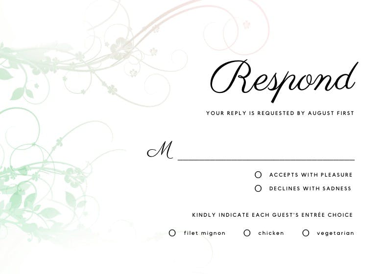 Muted floral - rsvp card
