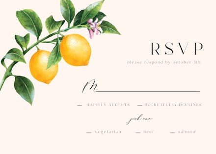 Natural beauty - rsvp card