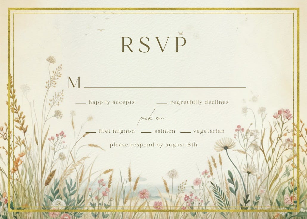 Nature's vows - rsvp card