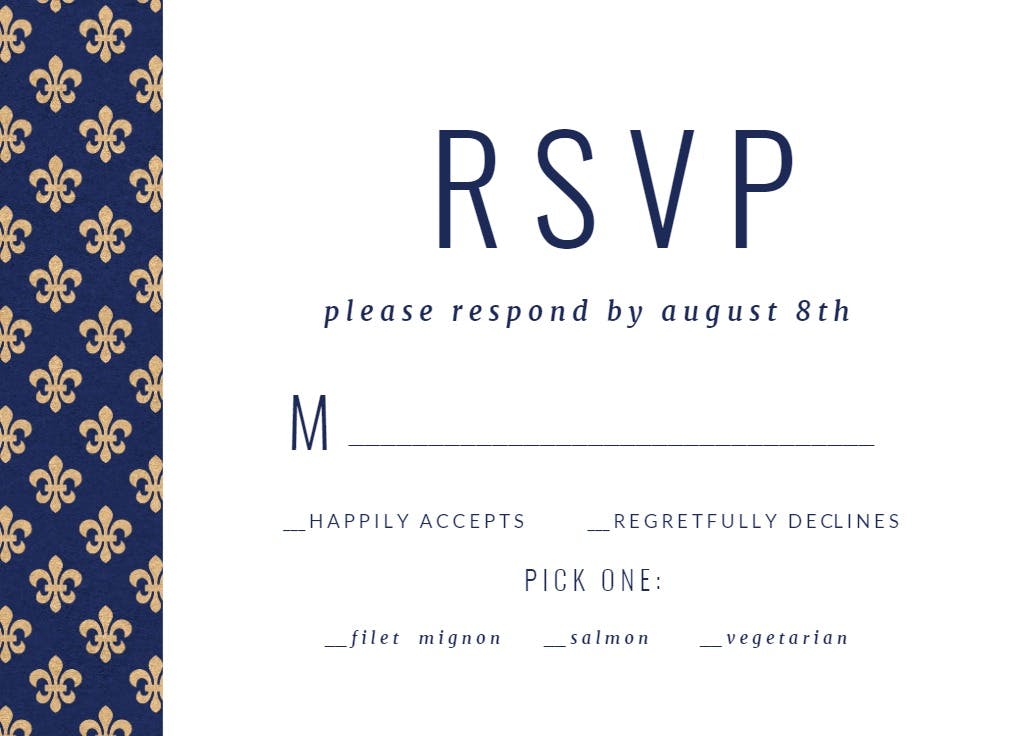 Nautical pattern - rsvp card