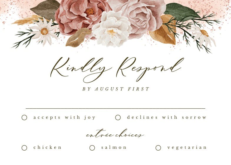 Nocturnal flowers - rsvp card