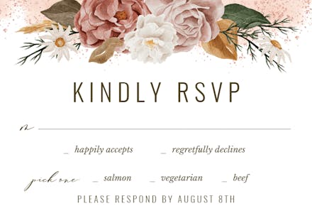 Magnolia Blooms - RSVP card Template (Free) | Greetings Island