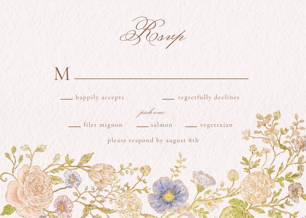 Nouveau florals - rsvp card