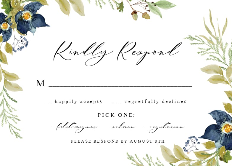 Oak and berry - rsvp card