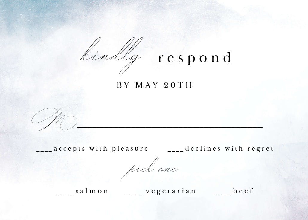 Ocean spread - rsvp card