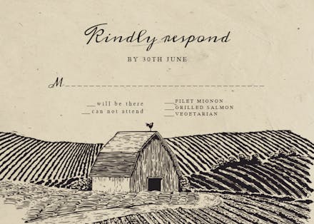 Old Barn - RSVP card