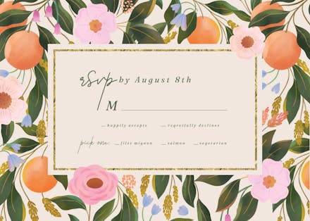 Orange blossoms - rsvp card