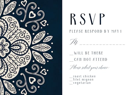Ornate wedding - RSVP card